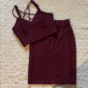 Maroon Two-Piece Dress